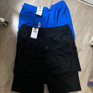 Members Mark Men's Black and Blue Shorts 3 paírs - NWT (2 black and 1 blue) XXL